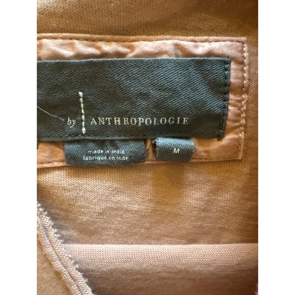 Anthropologie Iona Peach Tiered Peplum Short-Sleeve Top Size Medium - Picture 3 of 7